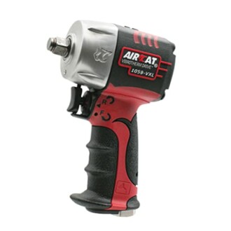 Compact air impact wrench with red and black design.