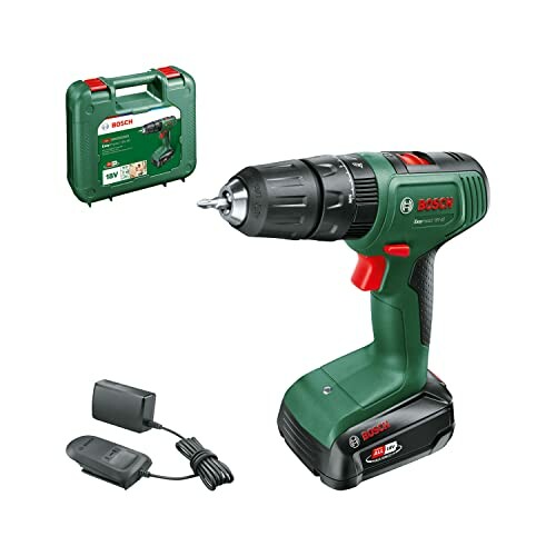 Cordless drill with charger and carrying case