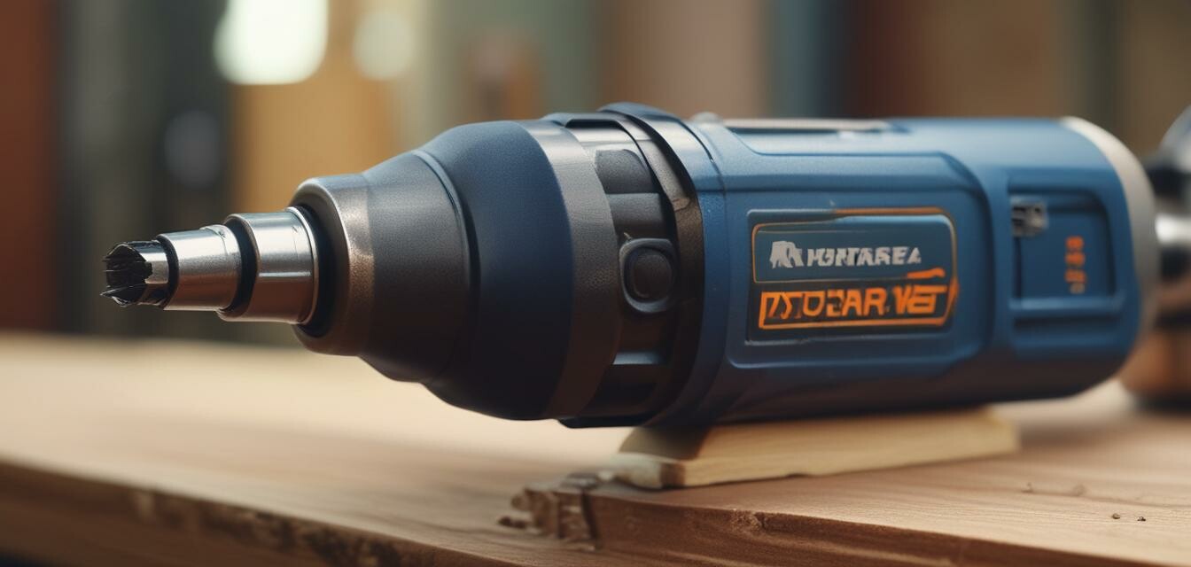 Cordless rotary tool cutting wood