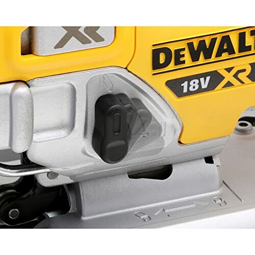 Close-up of DeWalt 18V XR jigsaw adjustment knob.