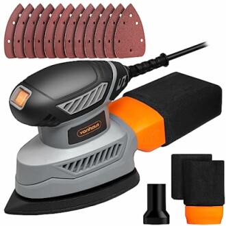Electric sander with sandpaper sheets and accessories