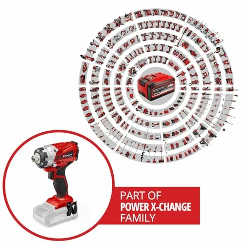 Power X-Change tool family with various tools and a red power drill.