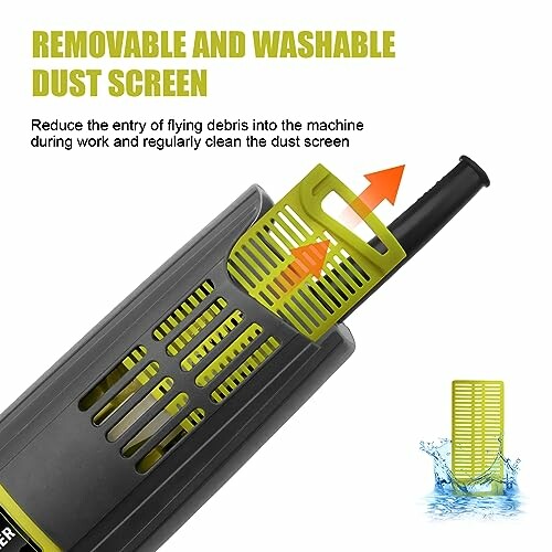 Removable and washable dust screen for machine maintenance.